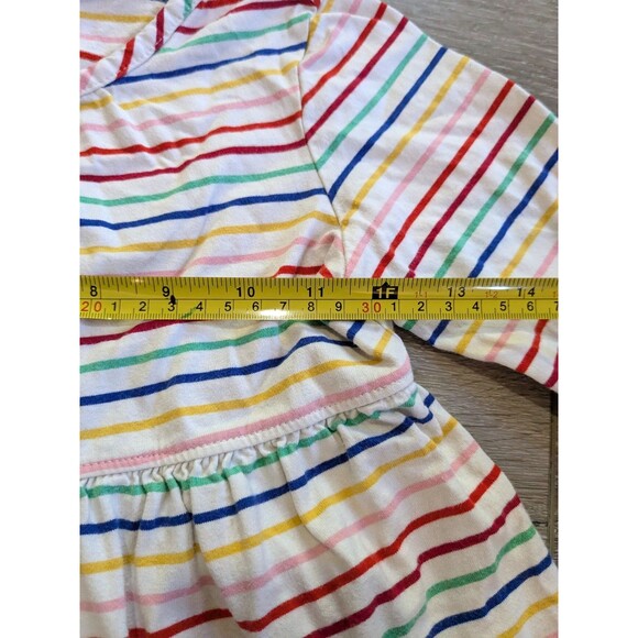 Hanna Andersson Long Sleeve Twirl Dress White Rainbow Striped Girls 120 US 6-7 - Picture 4 of 6